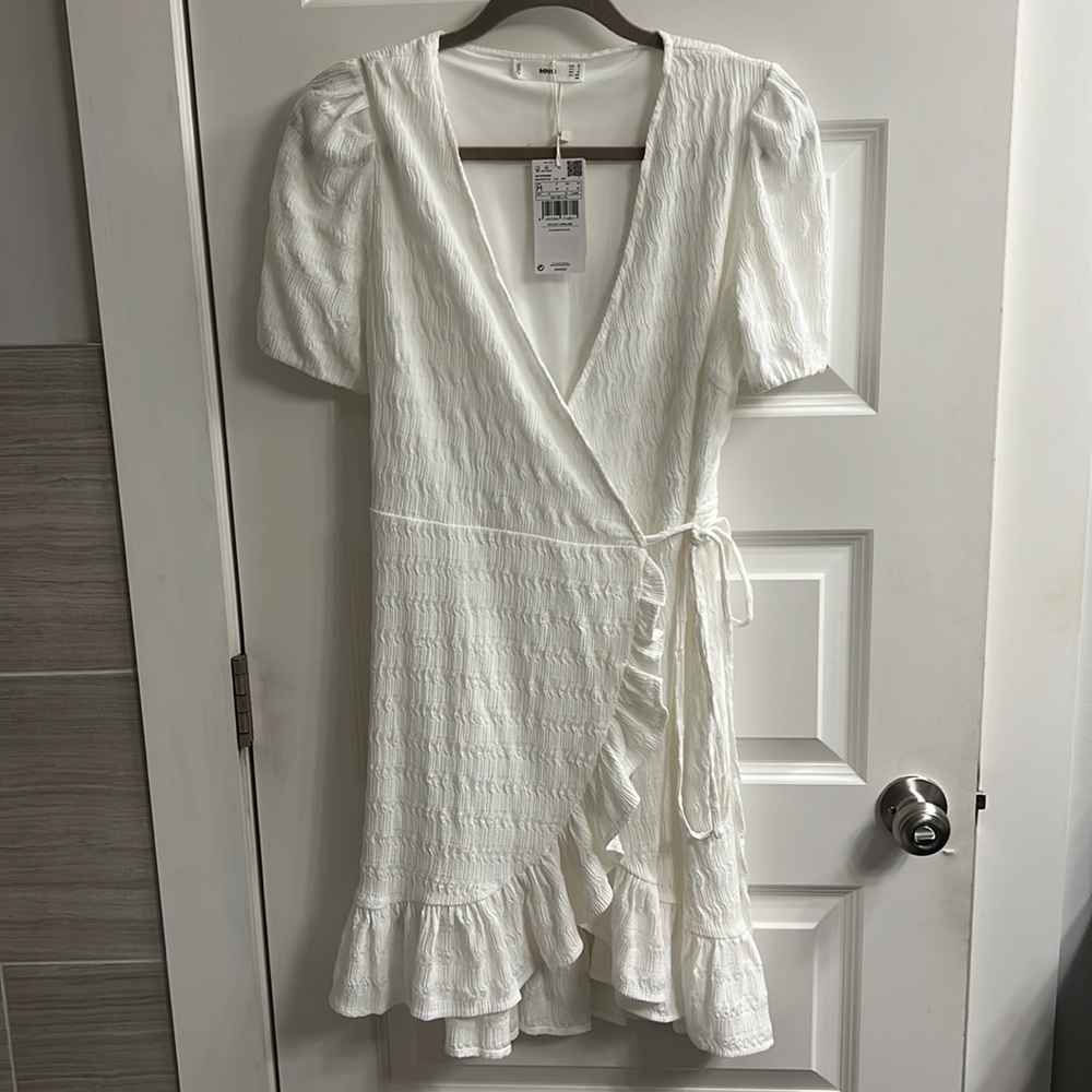 Mango Textured Ruffled Wrap Dress - Picture 5 of 5